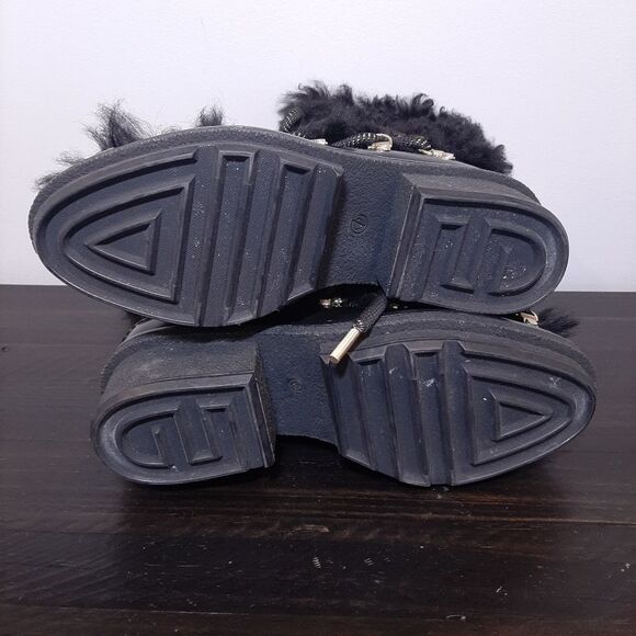 🩵3.1 PHILLIP LIM Mallory Shearling Leather Boots Heeled Platform Winter Lace Up - Picture 11 of 15